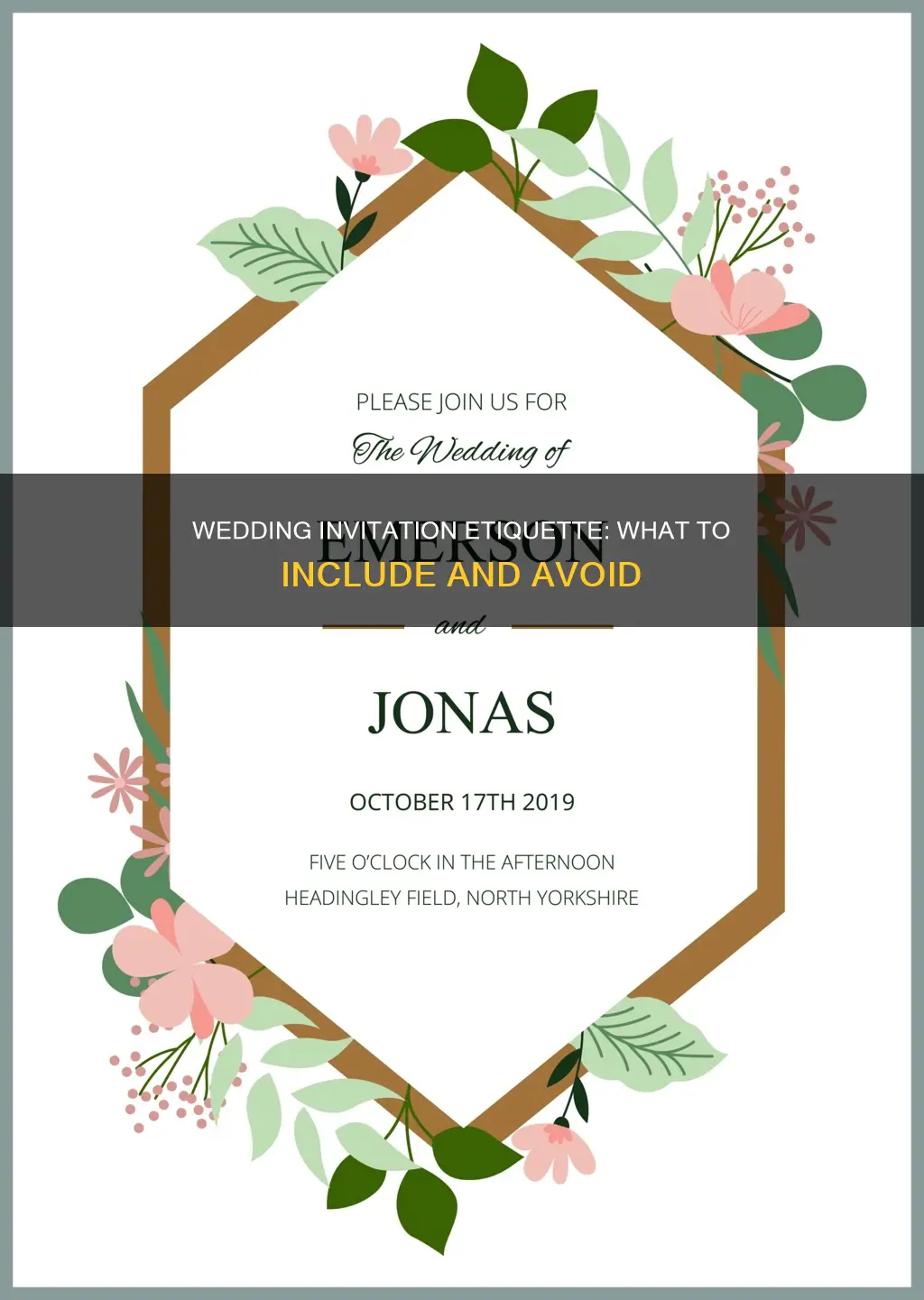 what should be printed on a wedding invitation