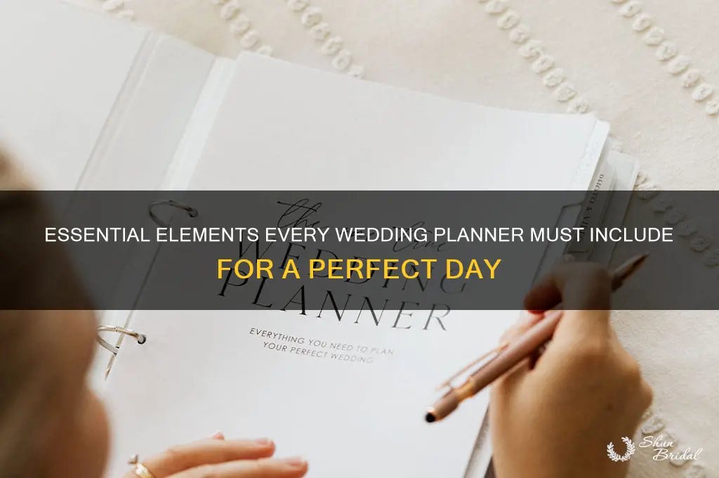 what should go into a wedding planner