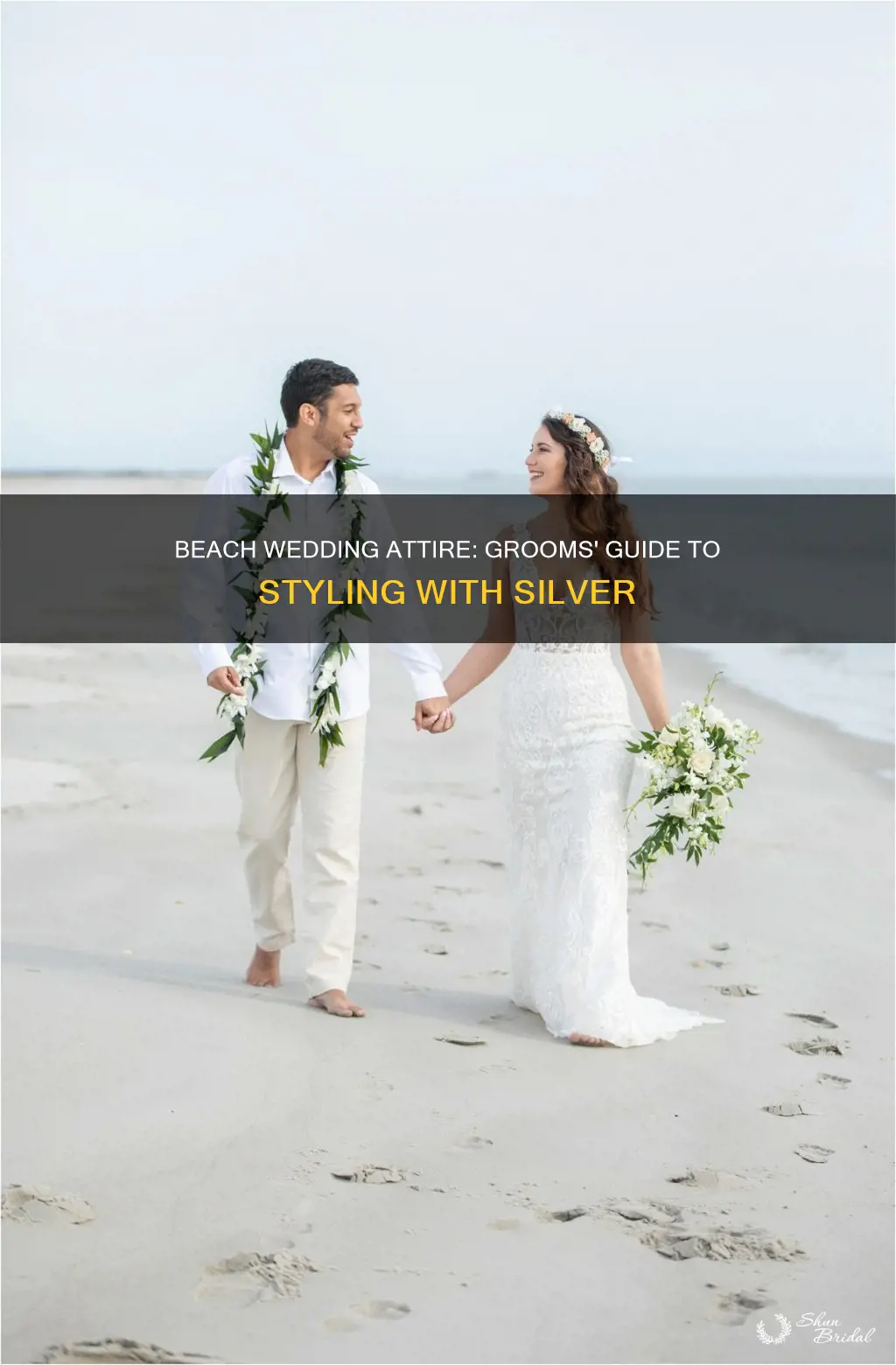 what should groom wear with silver beach wedding dresses