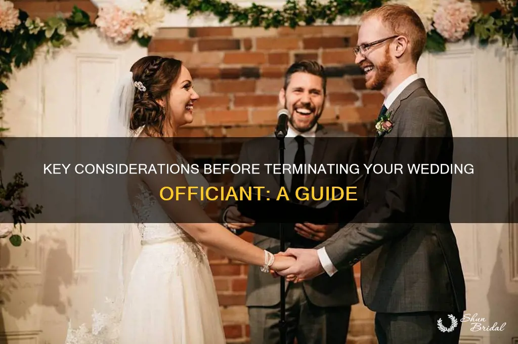 what should I know before terminating a wedding officiant