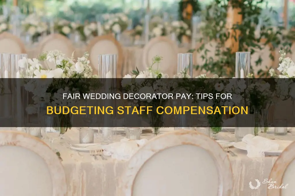 what should I pay decorating staff at wedding