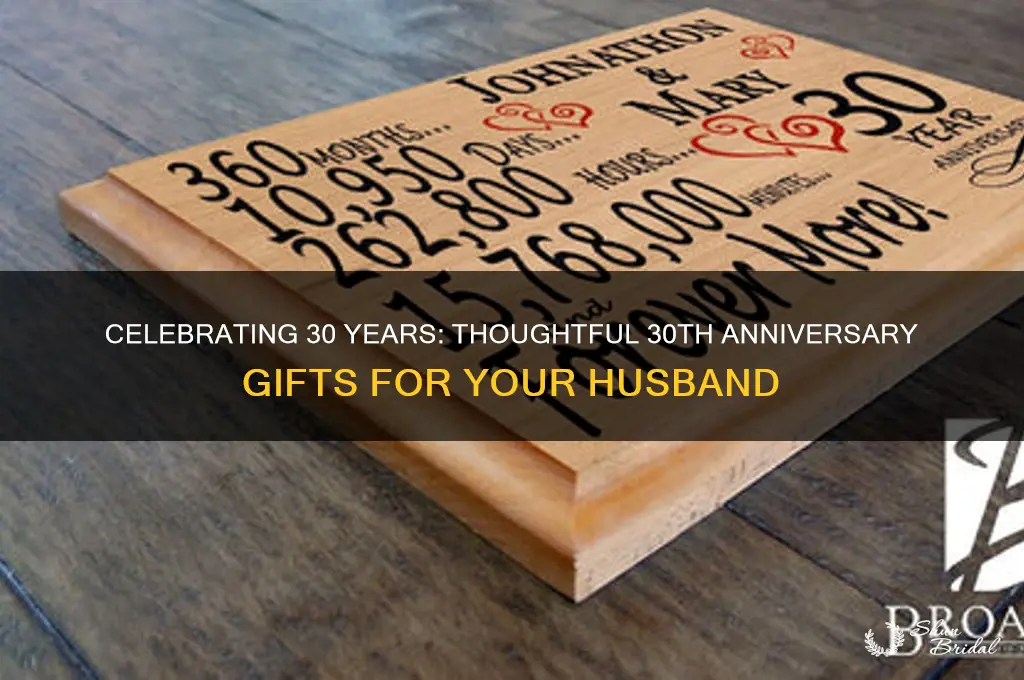 what should the husband give on the 30th wedding anniversary