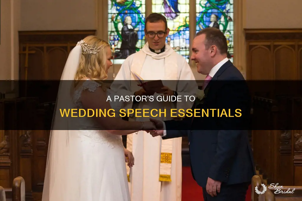 what should the pastor use to hold wedding speech