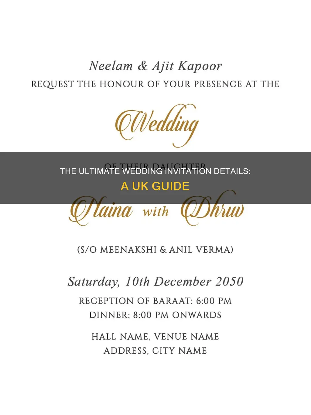 what should wedding invitations include uk