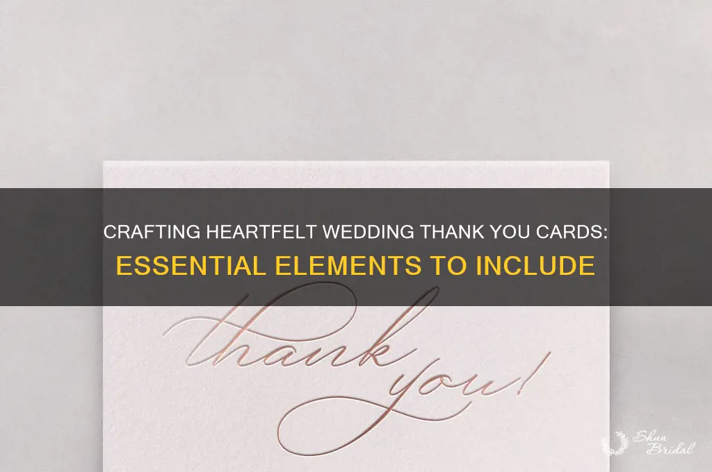 what should you include in a wedding thank you card