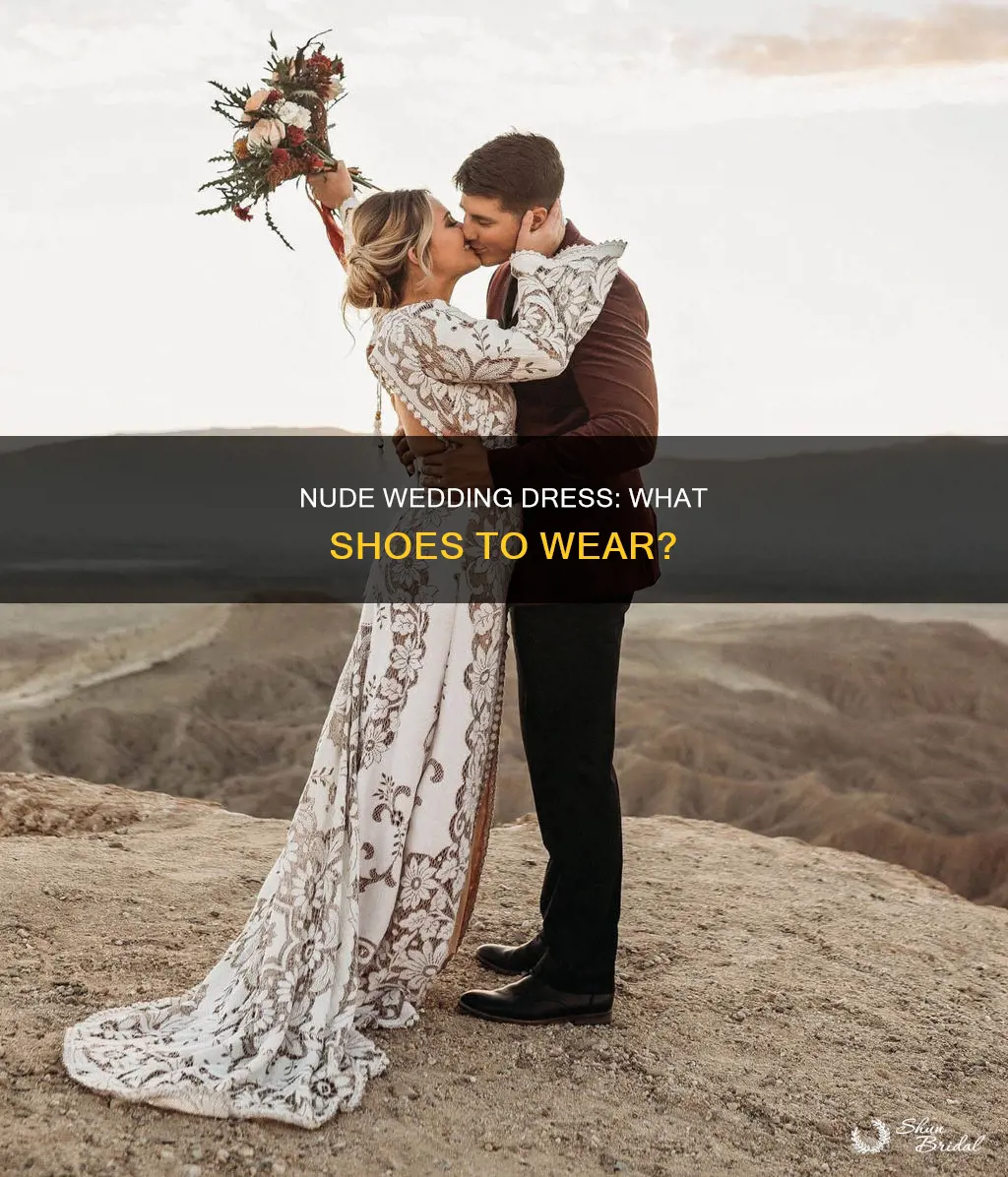 what should.hroom wear with nude wedding dress.color