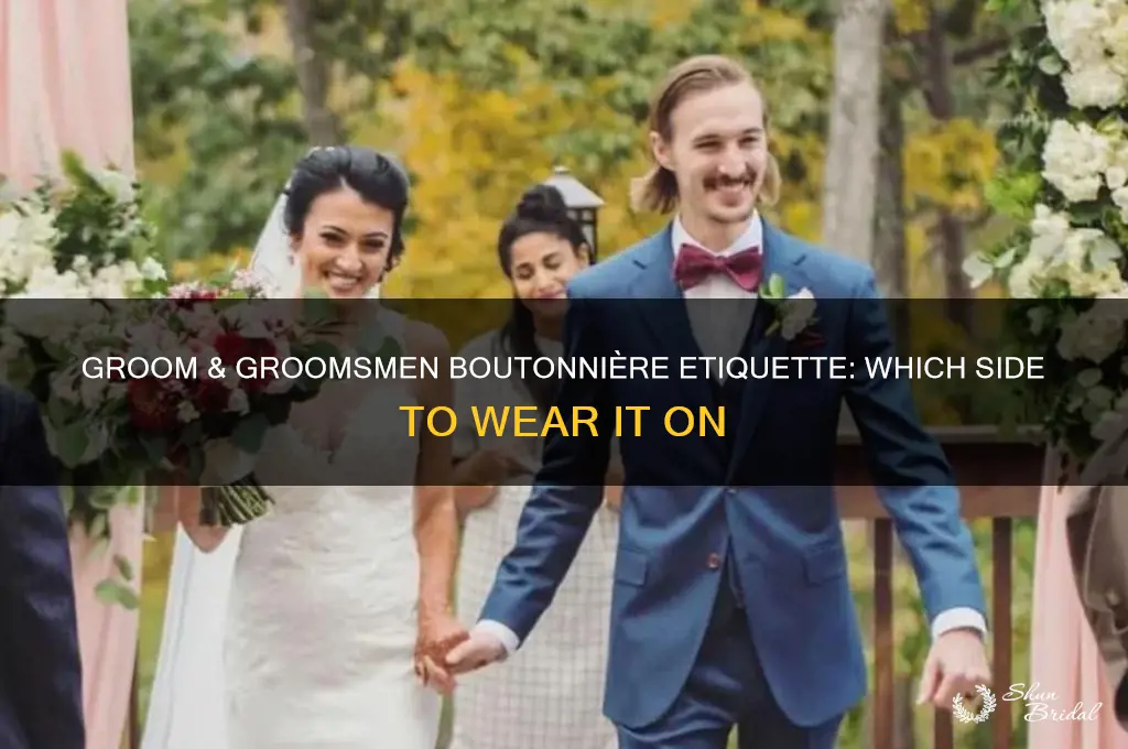 what side does the groom n groomsmen where boutineer on