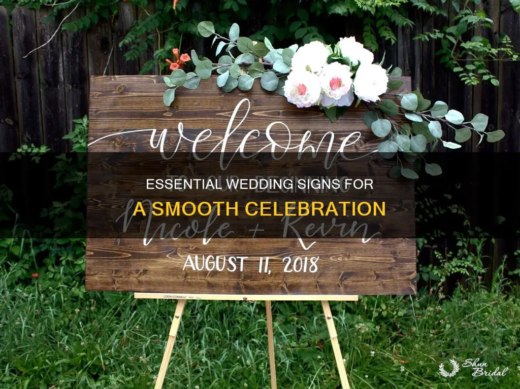 what signs do you need at a wedding