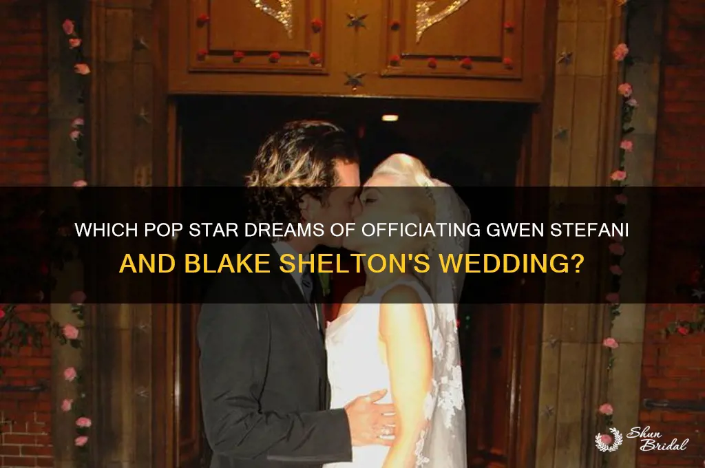 what singer wants to officiate gwen amd blakes wedding
