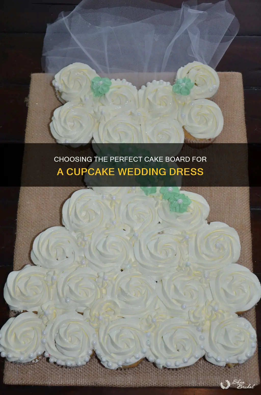 what size cake board for cupcake wedding dress