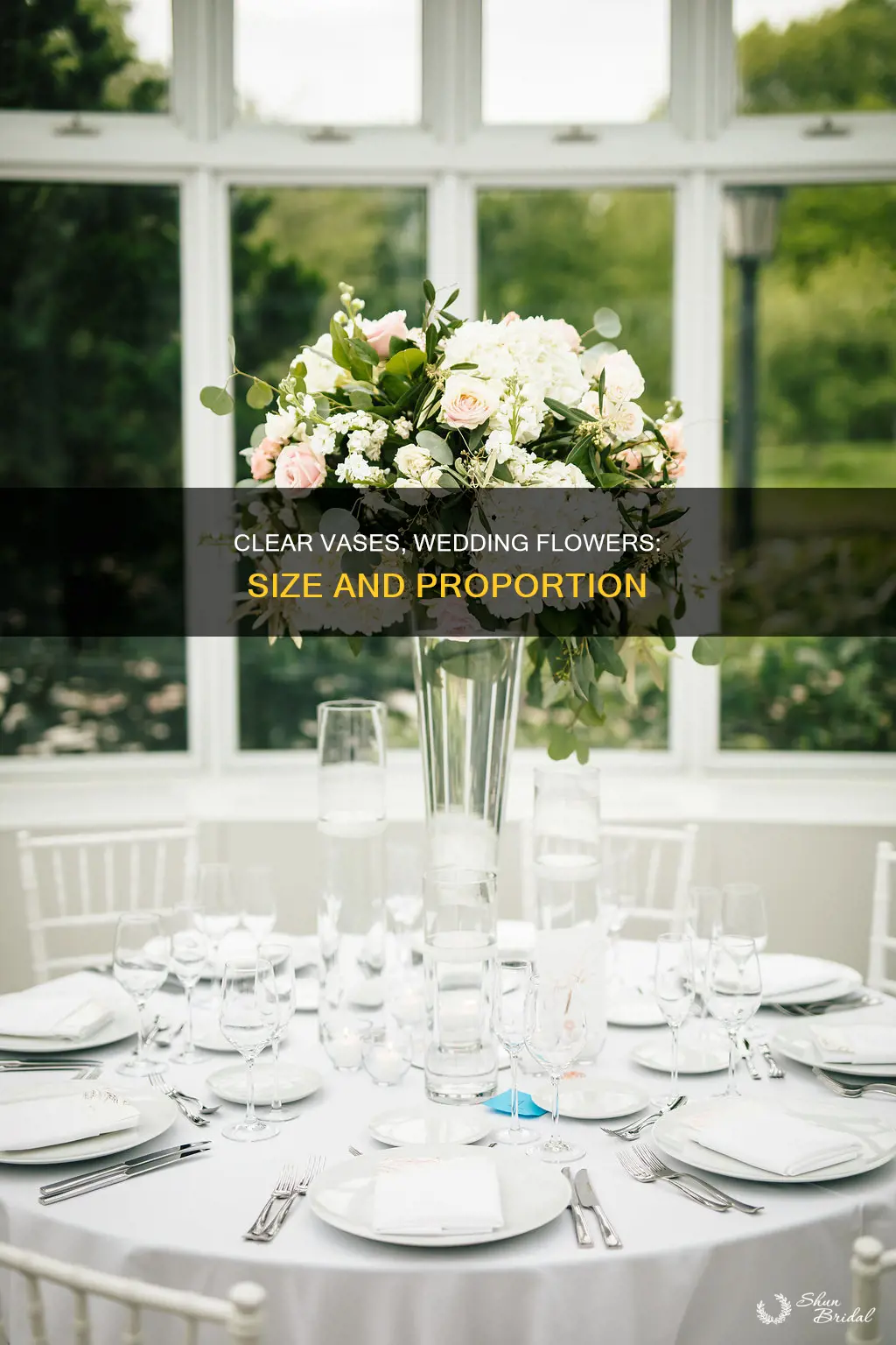 what size clear vase wedding flowers