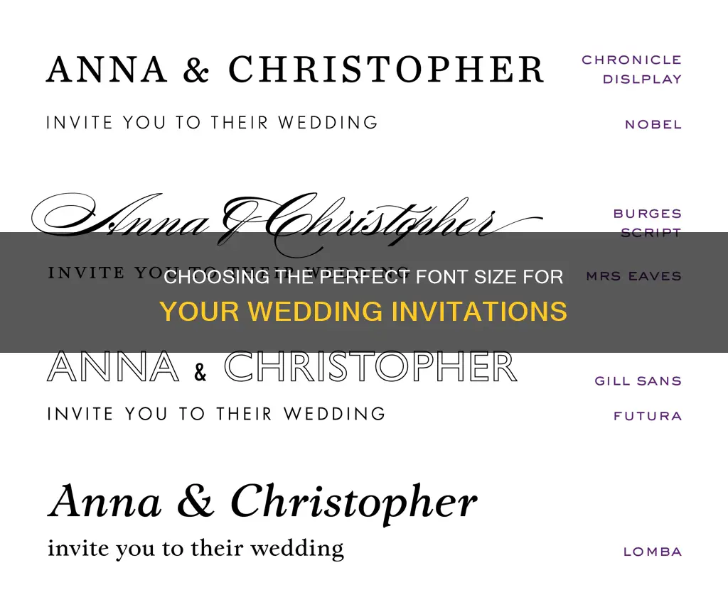 what size font for wedding invitation