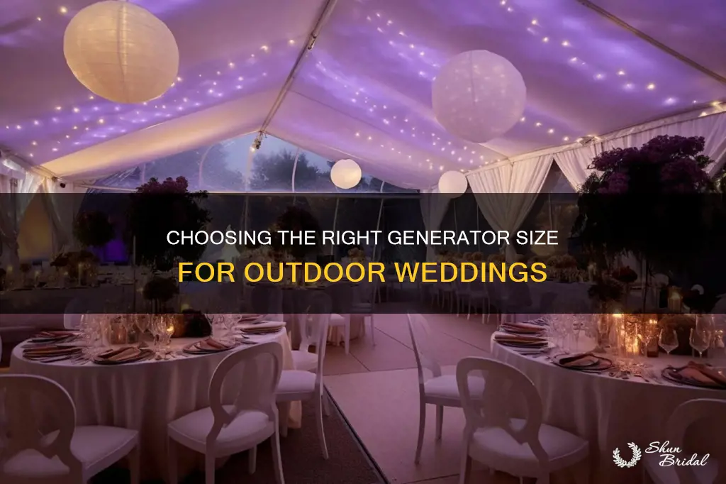 what size generator do I need for an outdoor wedding