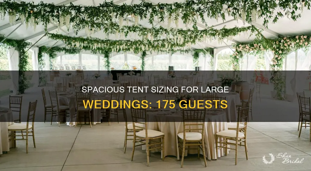 what size tent do I need for 175 wedding guests