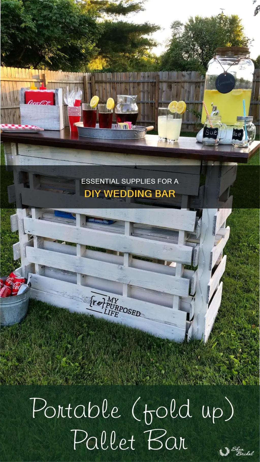 what supplies is needed for diy bar at a wedding