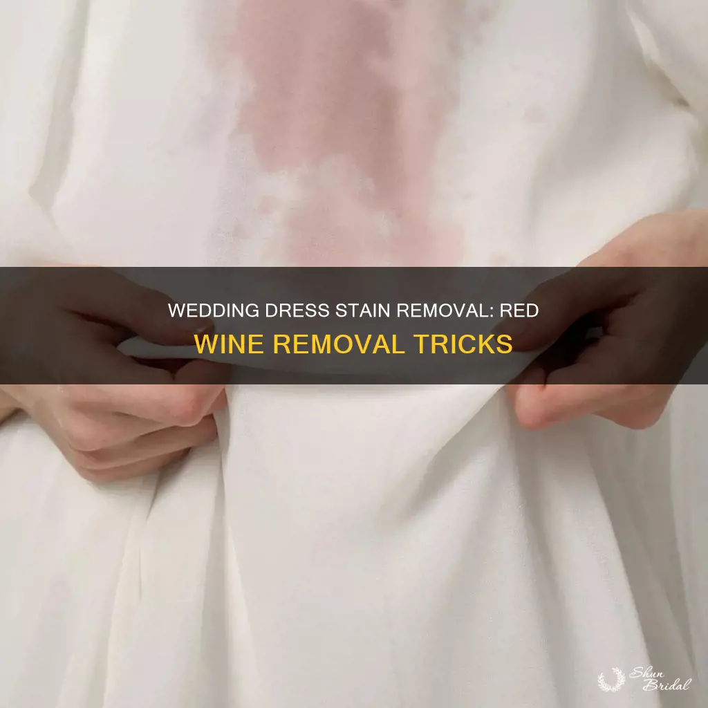 what takes red wine out of a wedding dress