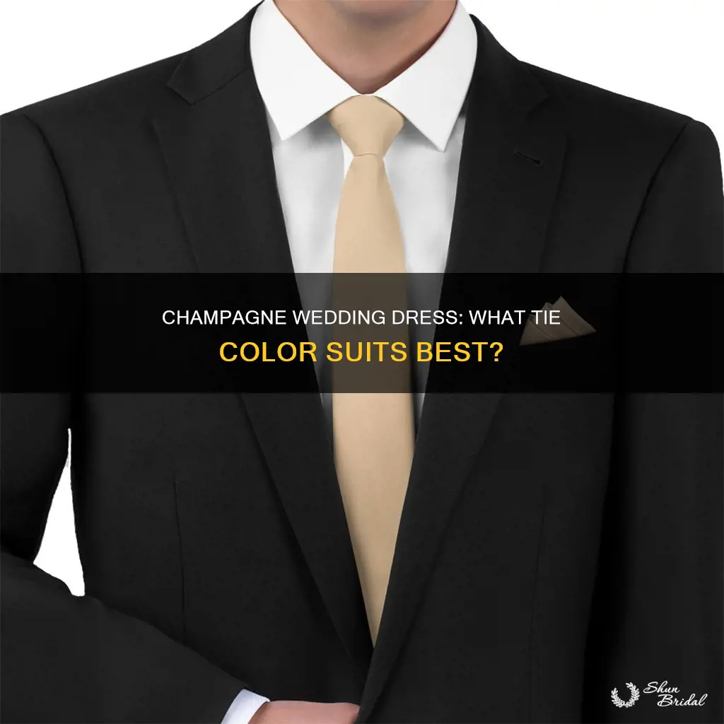what tie to wear with champagne wedding dress