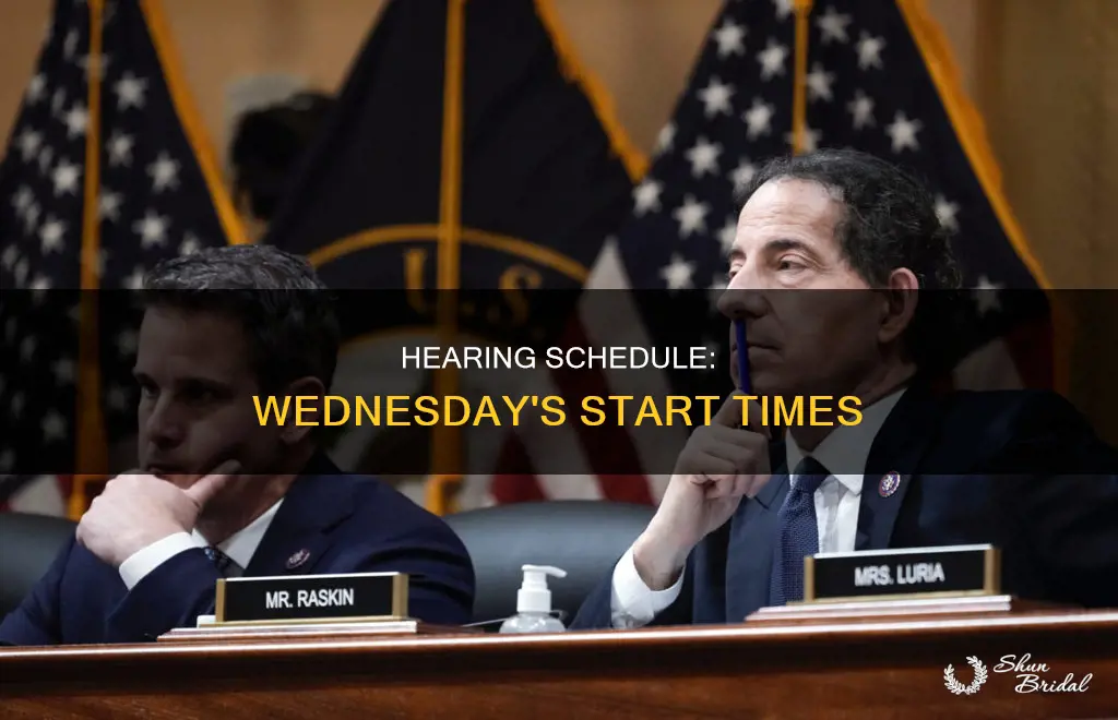 what time do the hearings start on wed