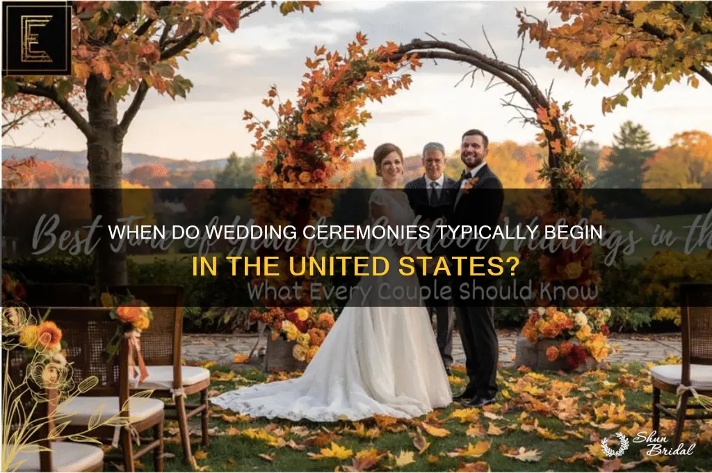 what time do wedding ceremony start in the us