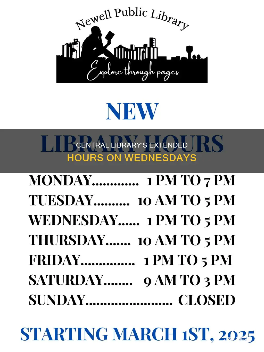 what time is the forsyth central library open till wed