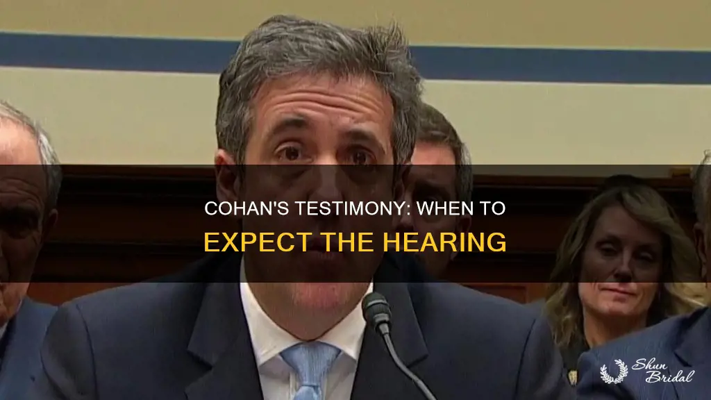 what time will cohan testify on wed