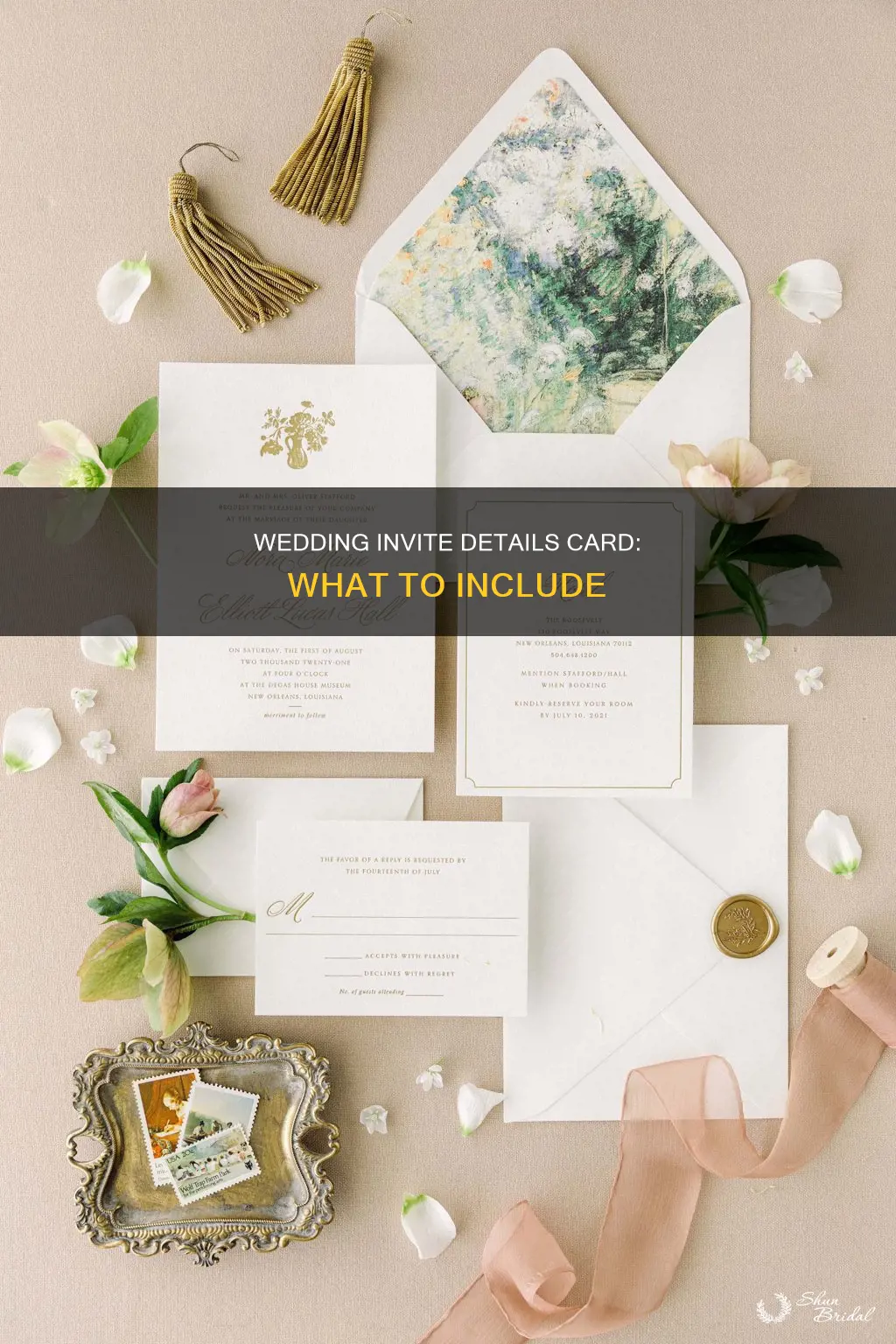 what to add on a details card for wedding invites