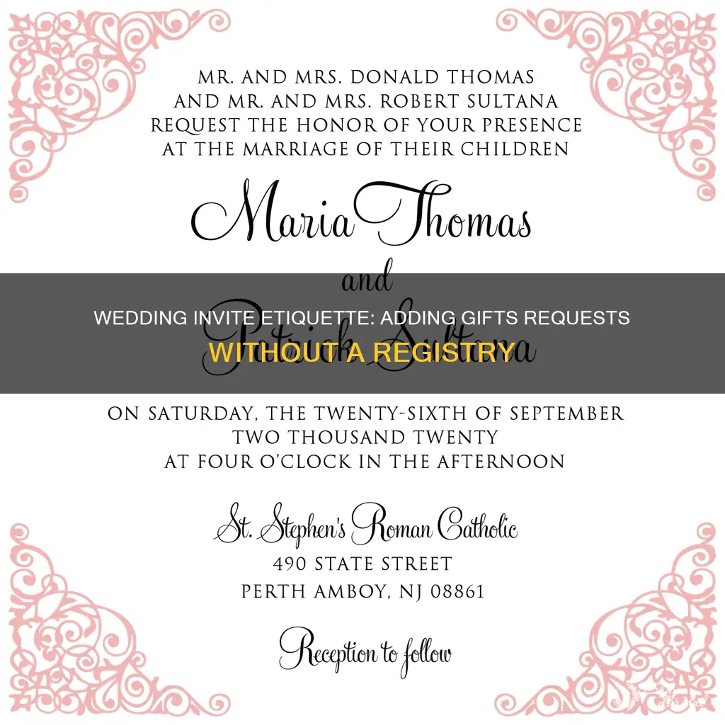 what to add on wedding invite without wedding registry