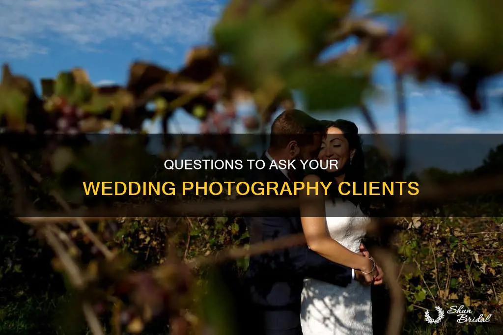 what to ask wedding clients as a photographer