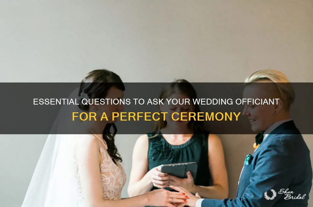 what to ask your wedding officiant about the ceremony