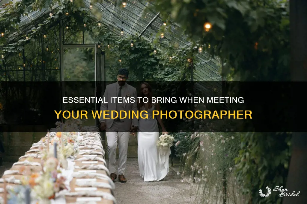 what to bring when meeting with wedding photographer