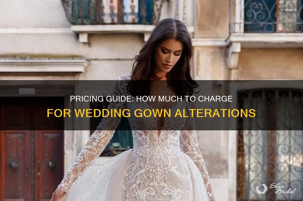 what to charge for taking in sides on wedding gown