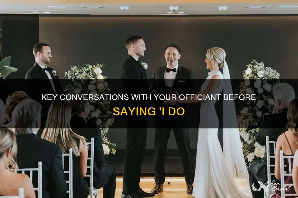 what to discuss with officiant before wedding
