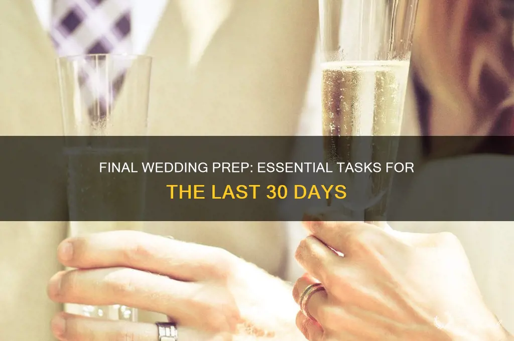 what to do 30 days before wedding