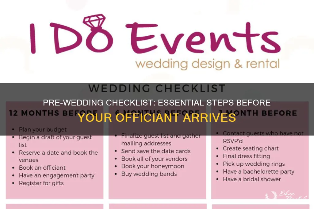 what to do before officiant wedding
