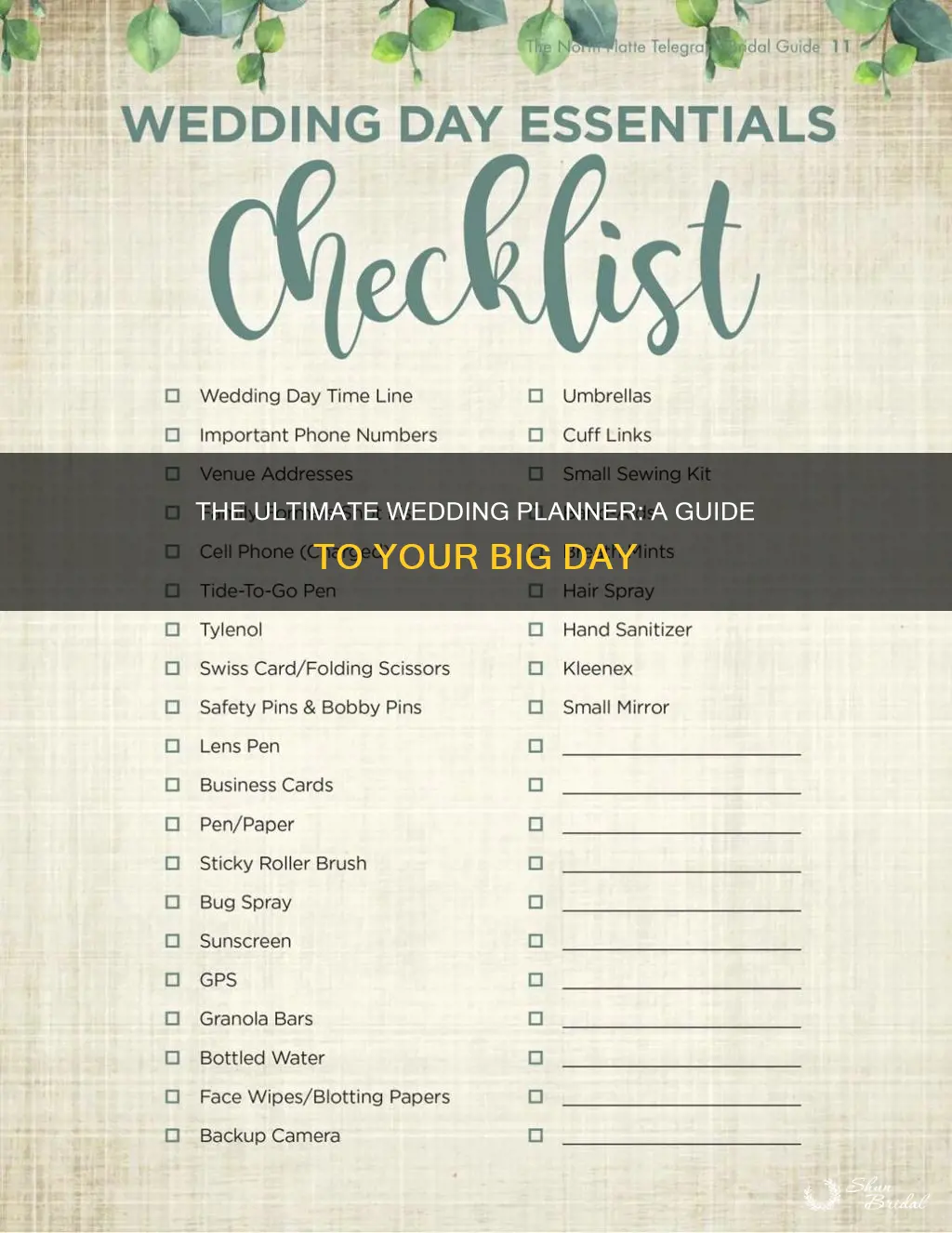 what to include in a wedding planner