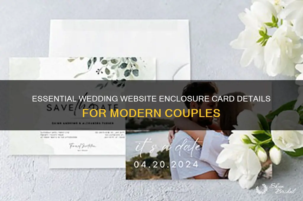 what to include in a wedding website enclosure card