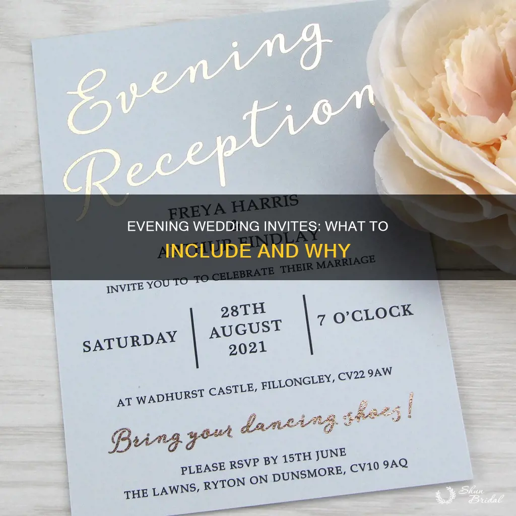 what to include in an evening wedding invitation