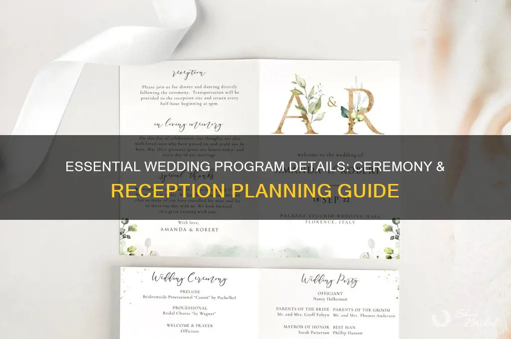what to include in wedding program ceremony and reception