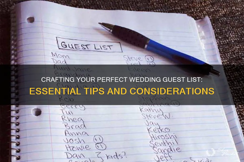 what to include in your wedding guest list