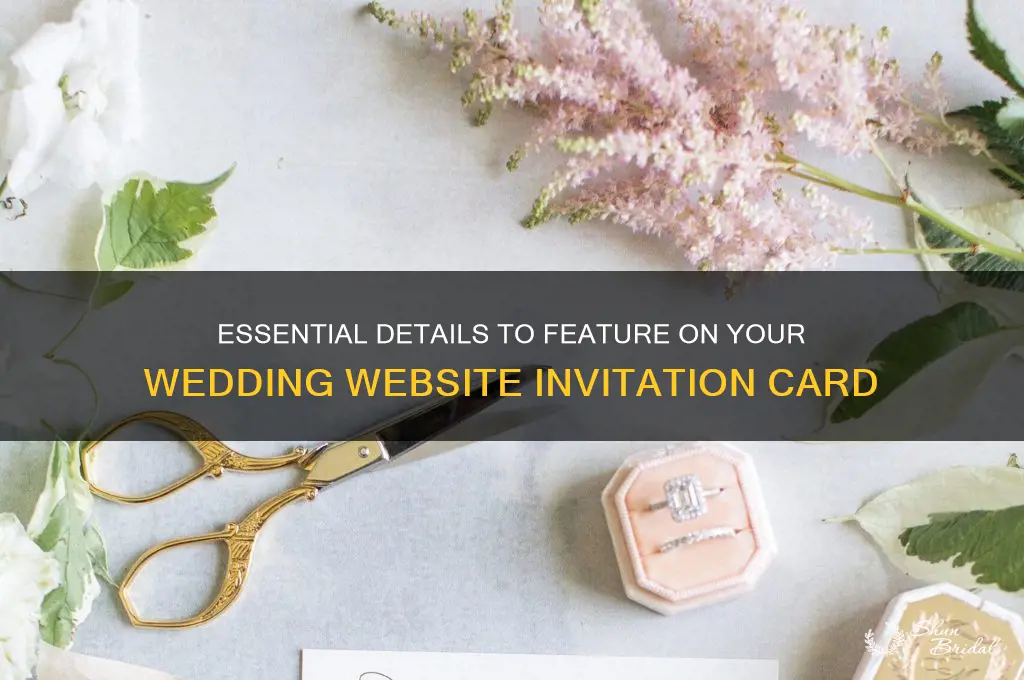 what to include on wedding website card