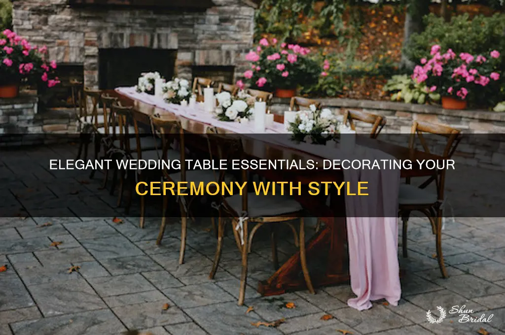 what to out on a table during wedding ceremony
