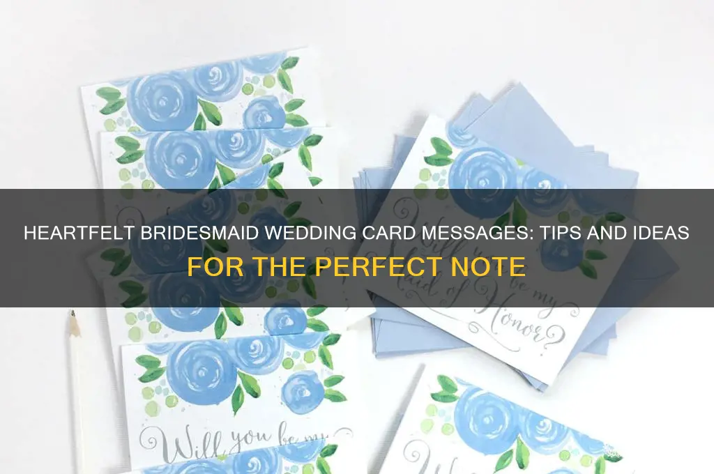 what to put in a wedding card from bridesmaid