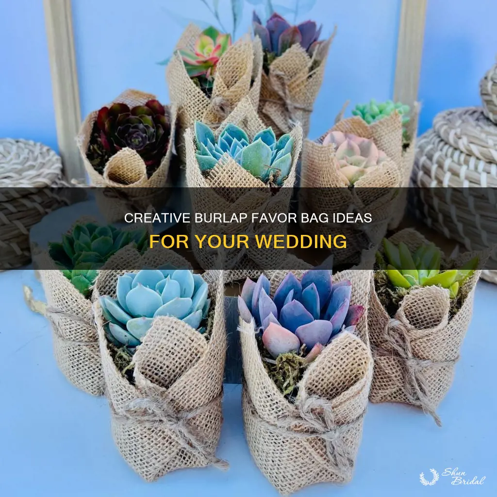 what to put in burlap favor bags for wedding