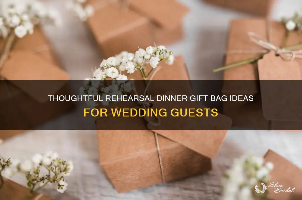 what to put in wedding gift bags for rehearsal dinner