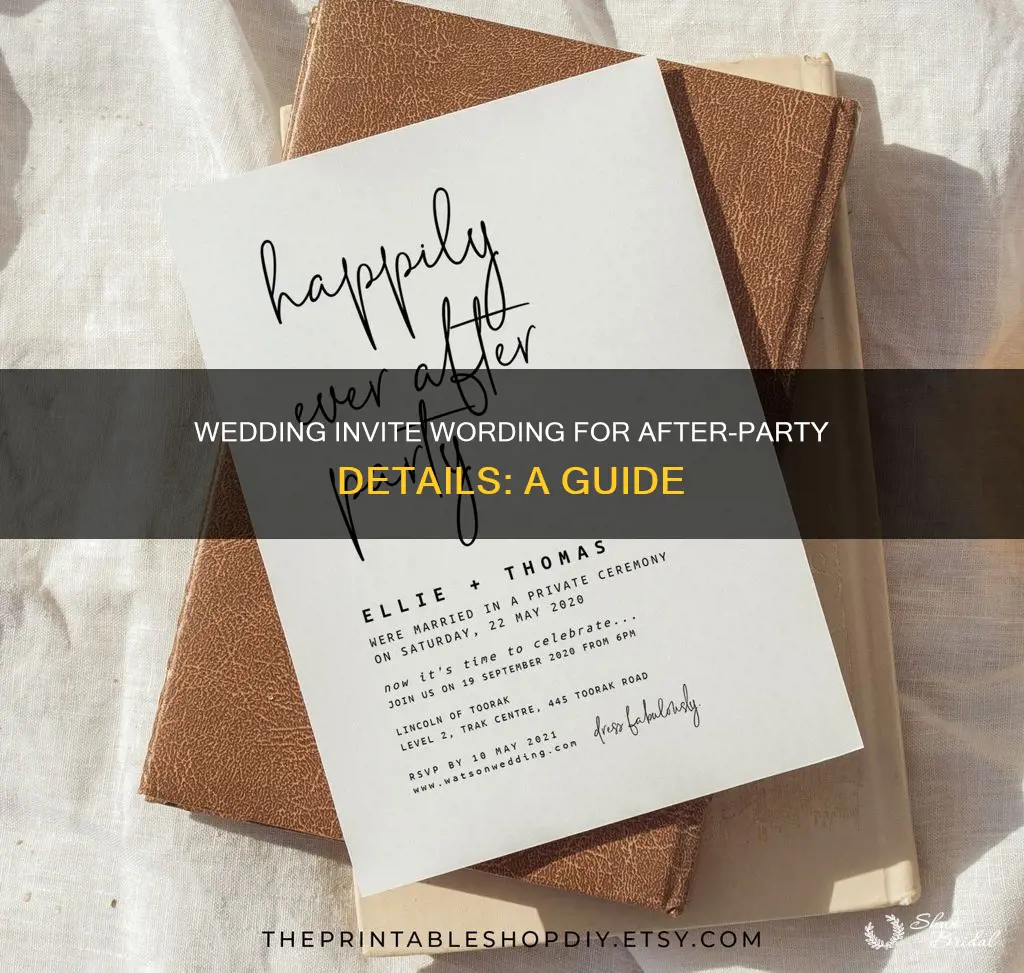 what to put in wedding invite about after party