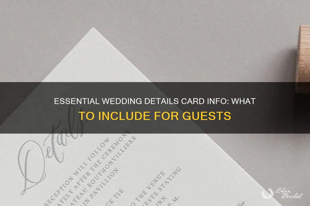 what to put on a details card for wedding