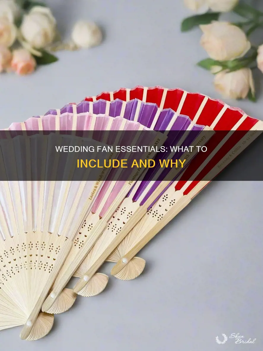 what to put on a wedding fan