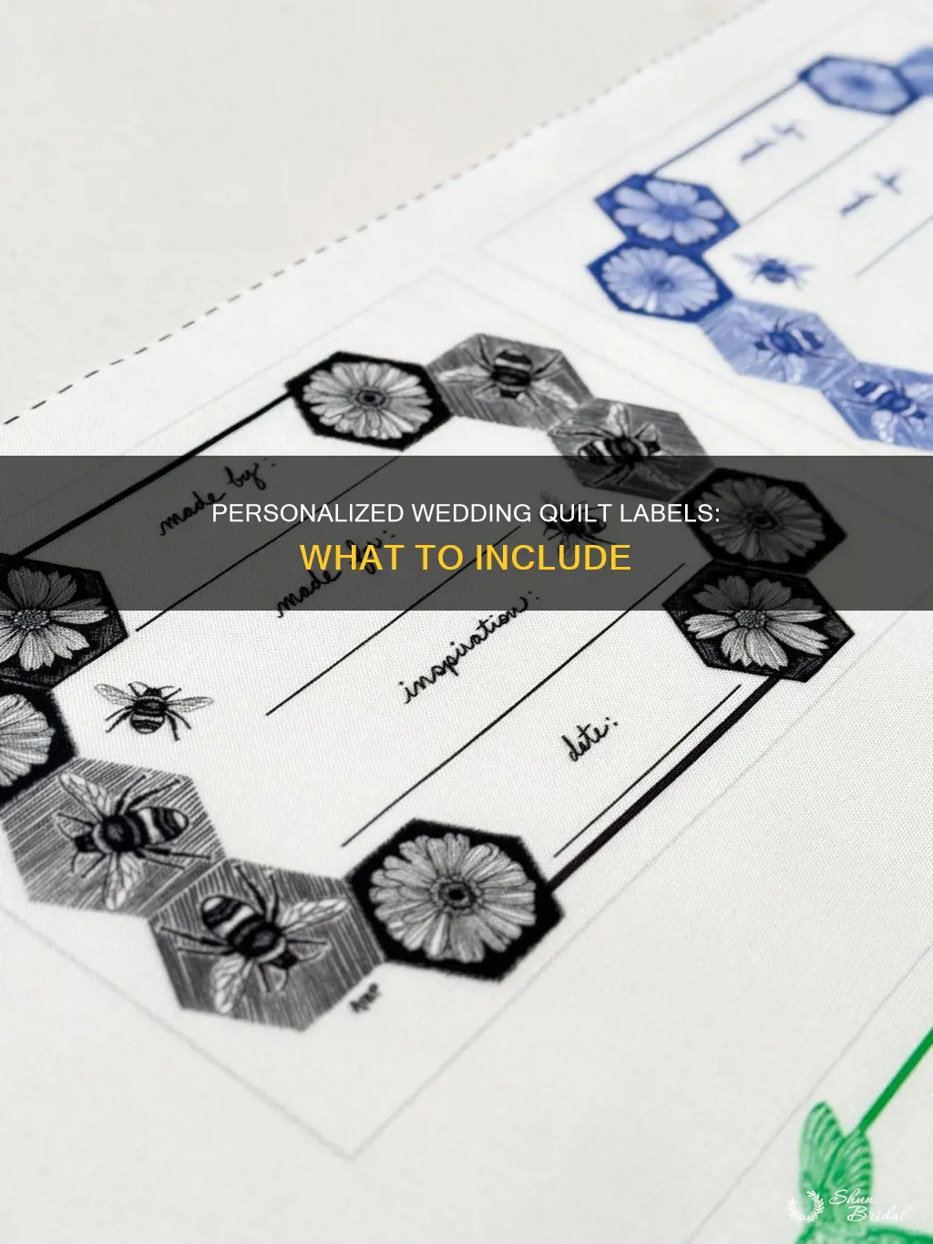 what to put on a wedding quilt label