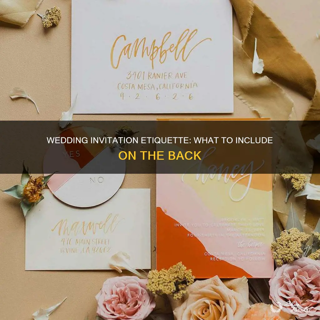 what to put on back of wedding invitation