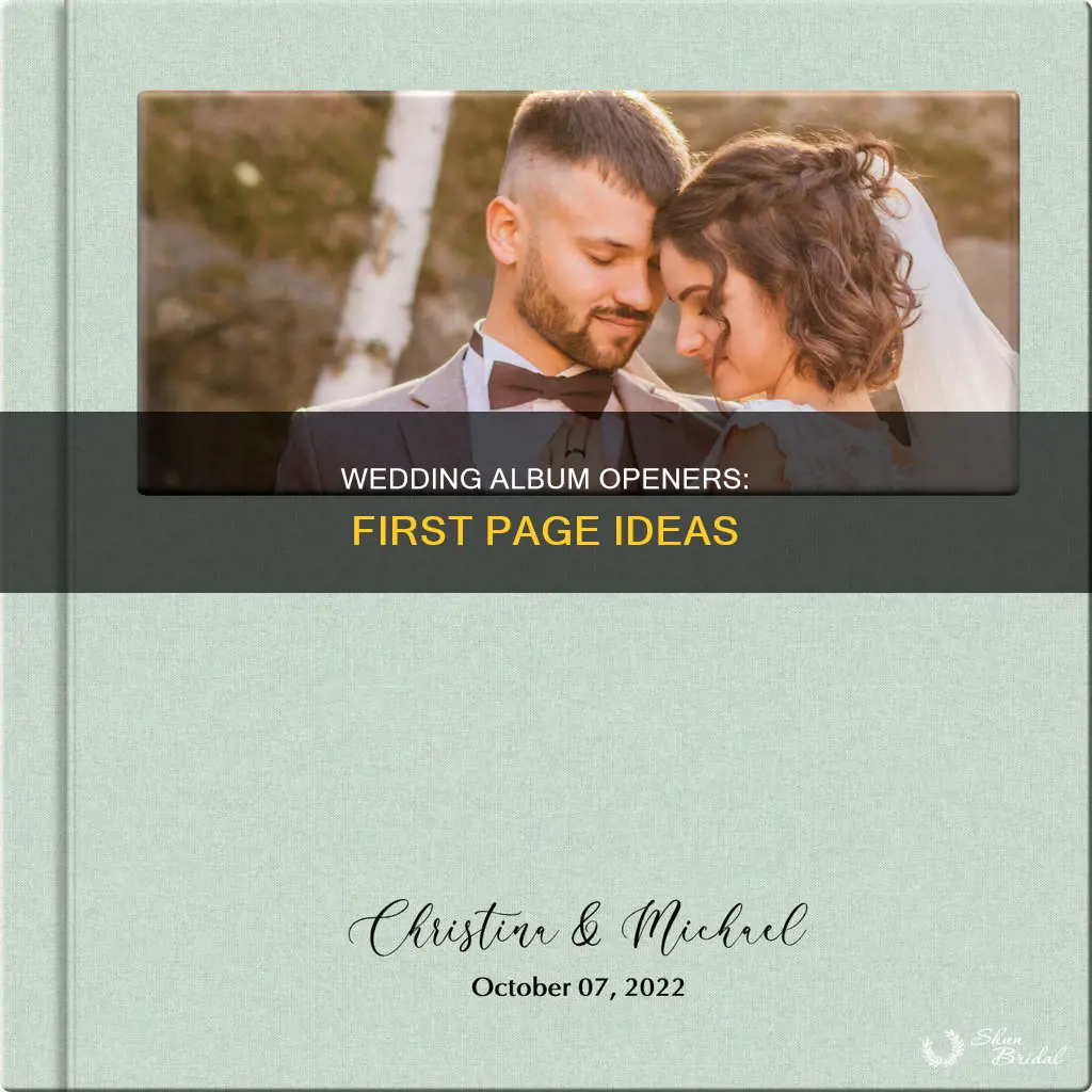 what to put on first page of wedding photo album